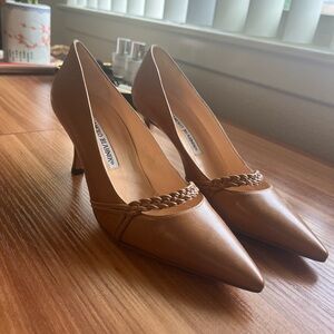 Manolo Blahnik Women's Brown Leather Heels